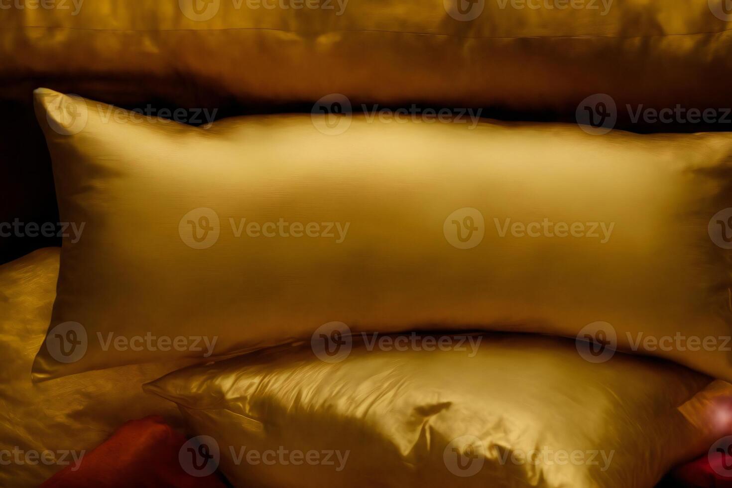 A Close Up Of A Pillow On A Bed. AI Generated photo