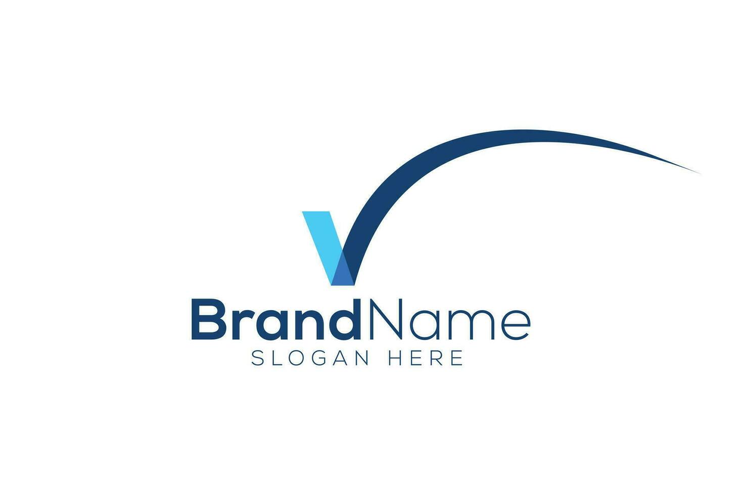 Letter v check mark valid logo design vector template
