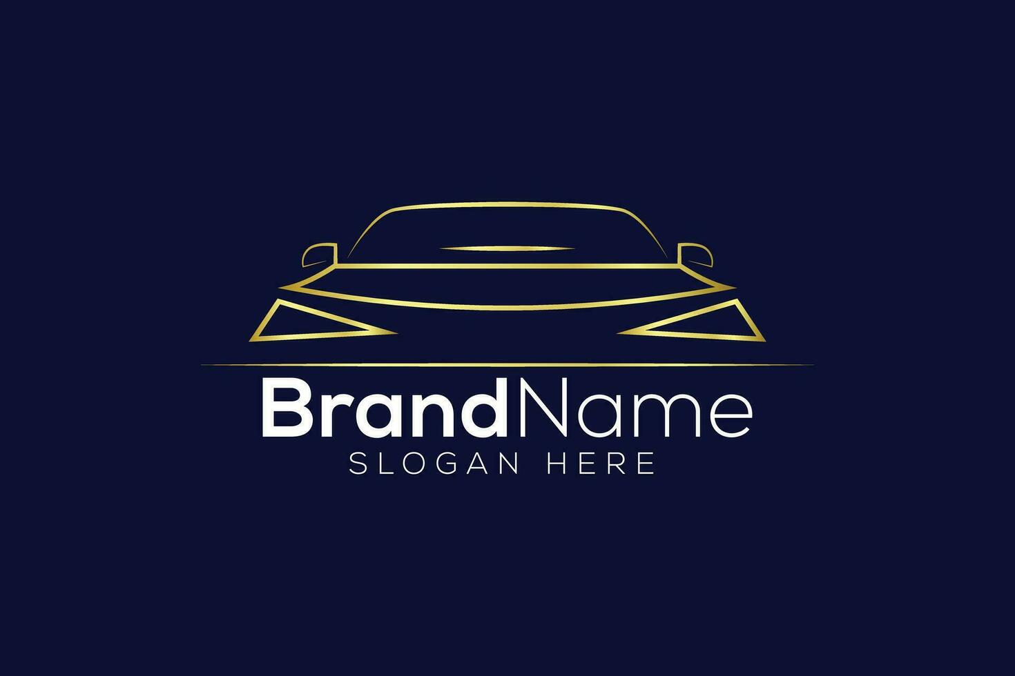 Luxurious car Gold Logo design vector template