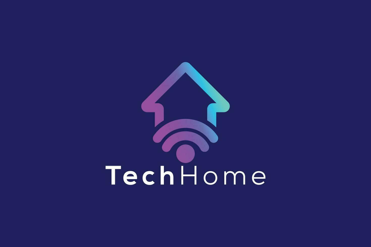 tecnología inteligente Wifi hogar logo diseño vector modelo