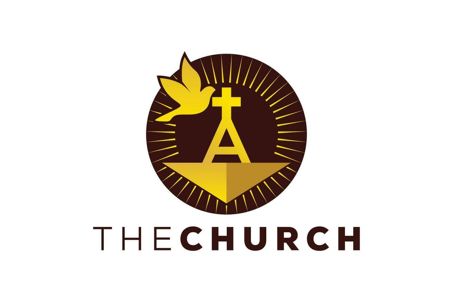 Trendy and Professional letter A church sign Christian and peaceful vector logo