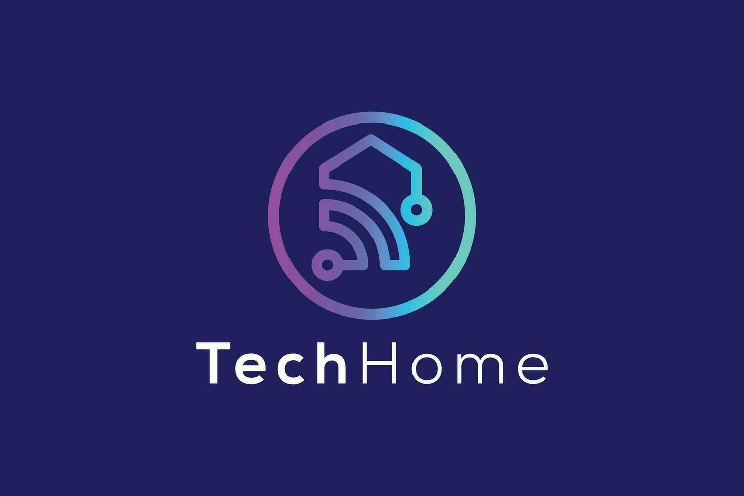 Technology smart Wi-Fi home logo design vector template