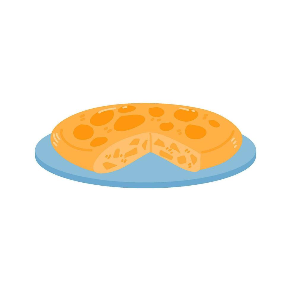 delicioso Español tortilla plato ilustración vector