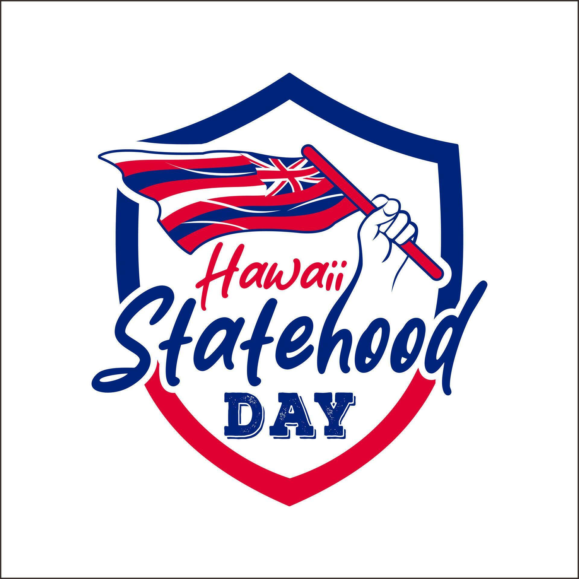 hawaii statehood day with shield concept 26418116 Vector Art at Vecteezy