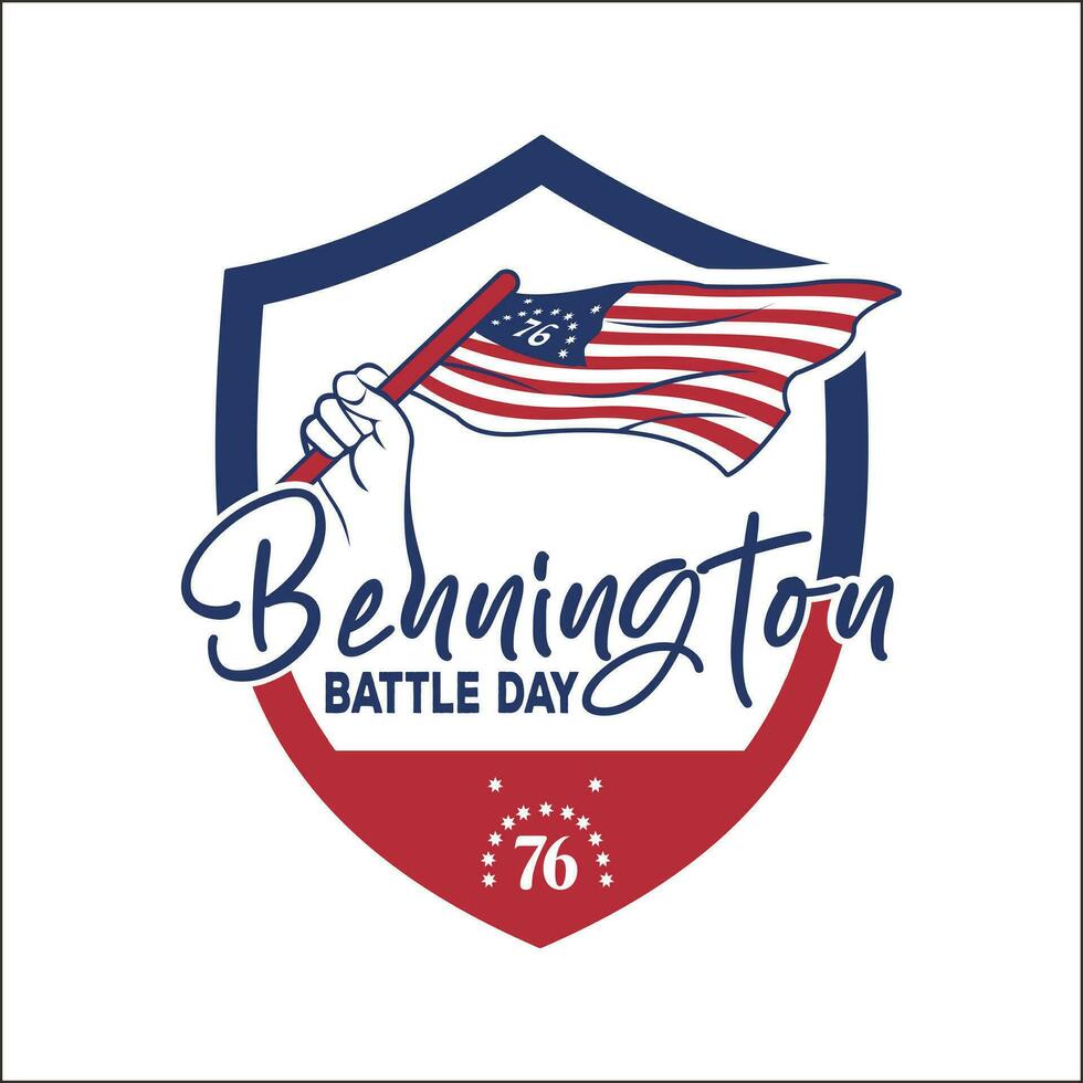 bennington battle day with shield concept vector