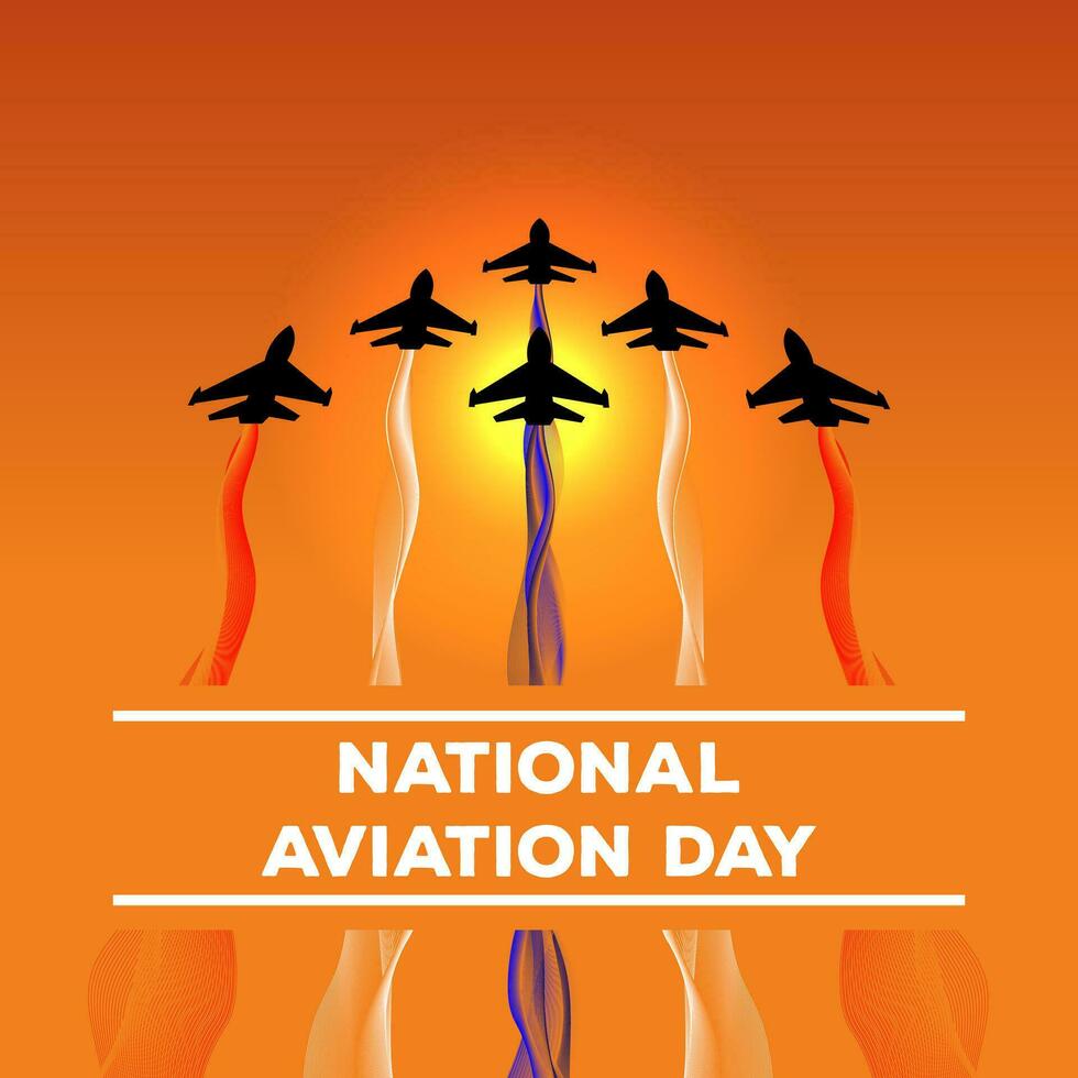national aviation day design with several fighter jets emitting smoke the color of the American flag vector