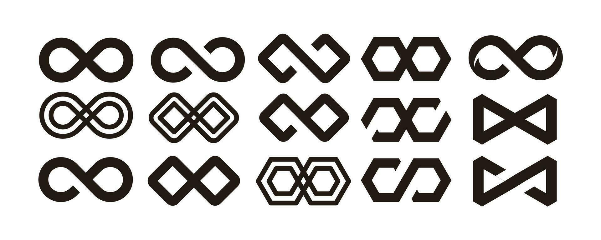 infinity geometric shape for business emblem endless repetition and mobius ribbon black vector