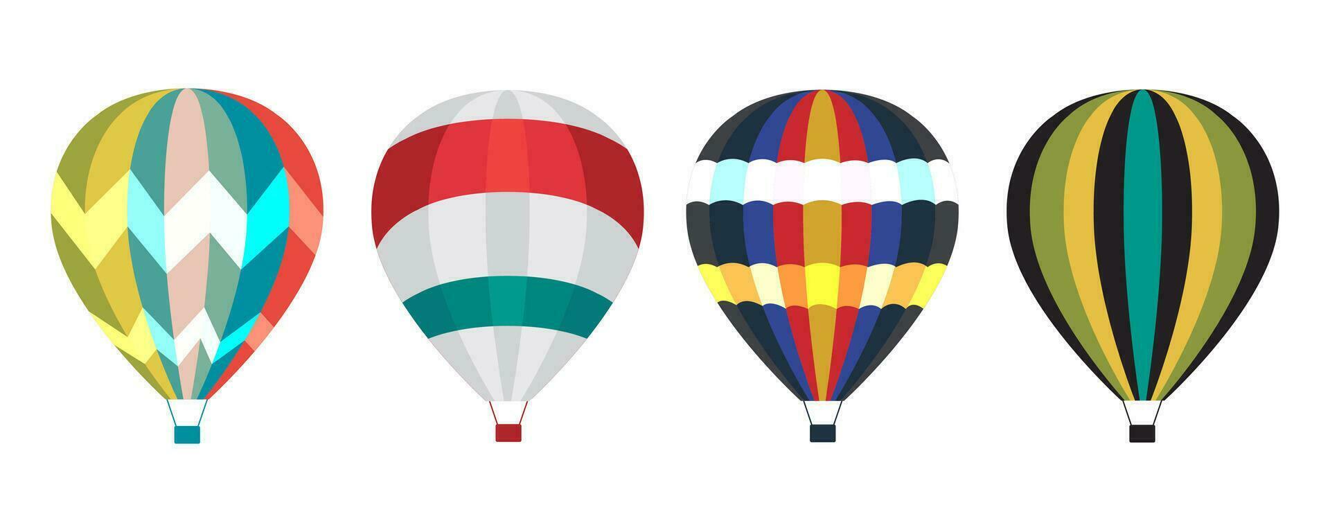 Hot air balloon with hot airy sphere ballast and baskets vector