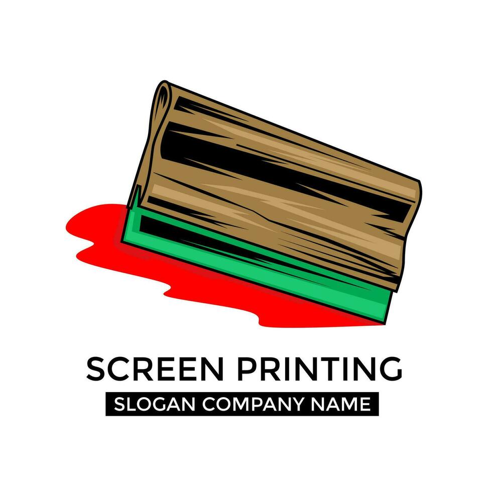 Screen Printing Silk Squeegee Logo Design Inspiration vector