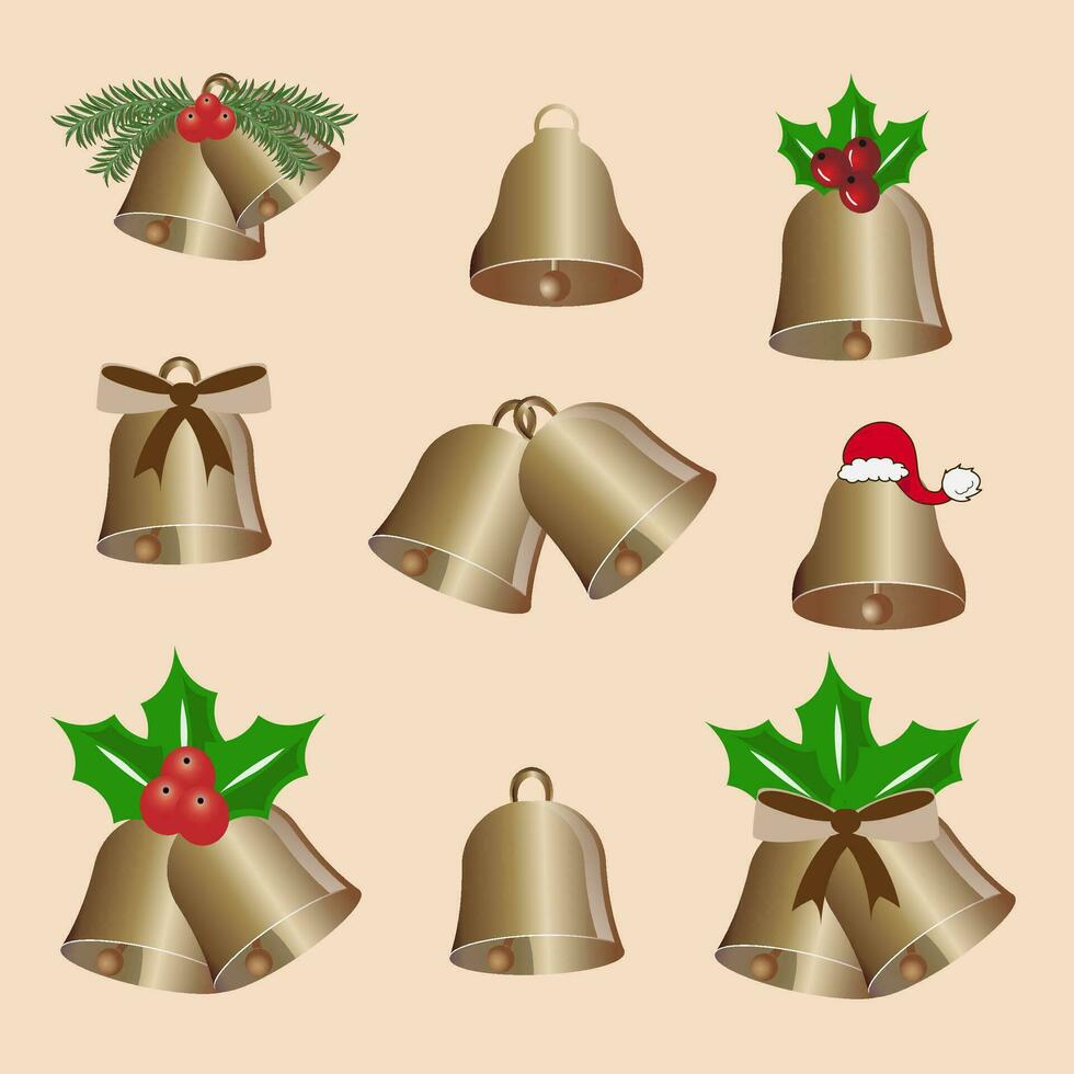 Christmas bell clipart vector