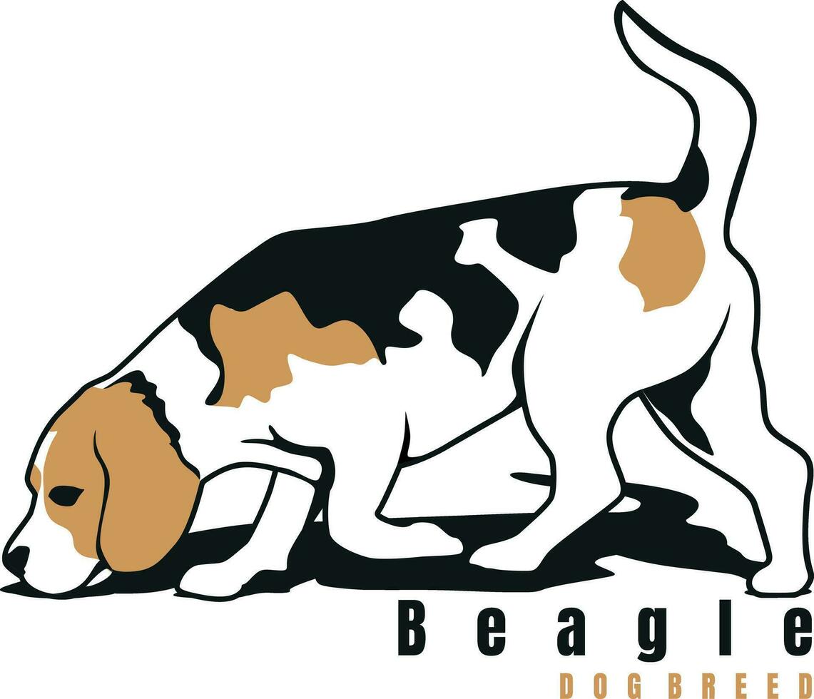 Beagle dog design logo vector art
