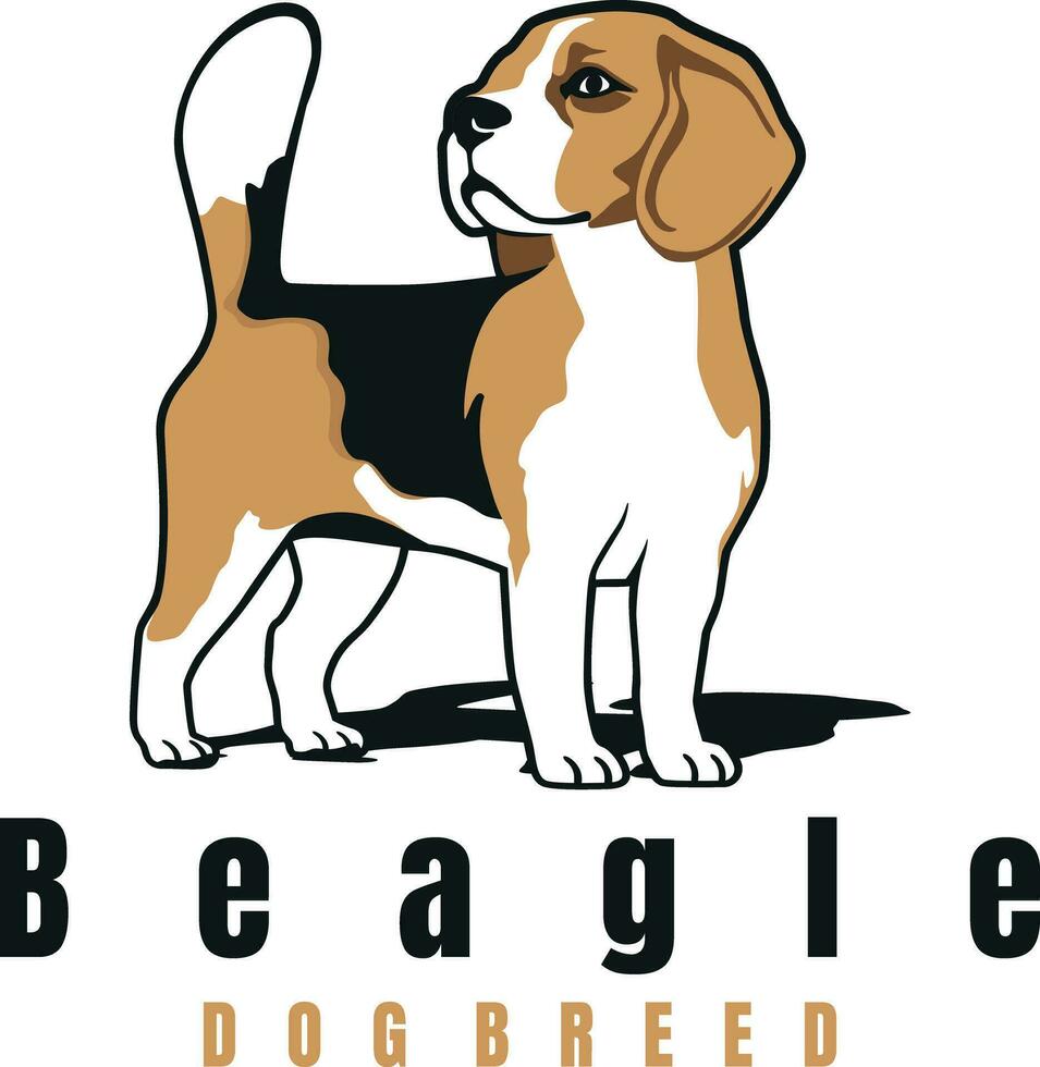 Beagle dog design logo vector art