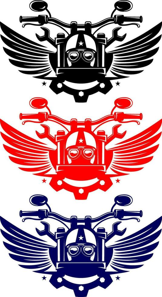 motorcycle emblems design vector art
