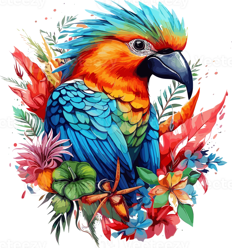 een tekenfilm vogel, t-shirt ontwerp, ai generatief png