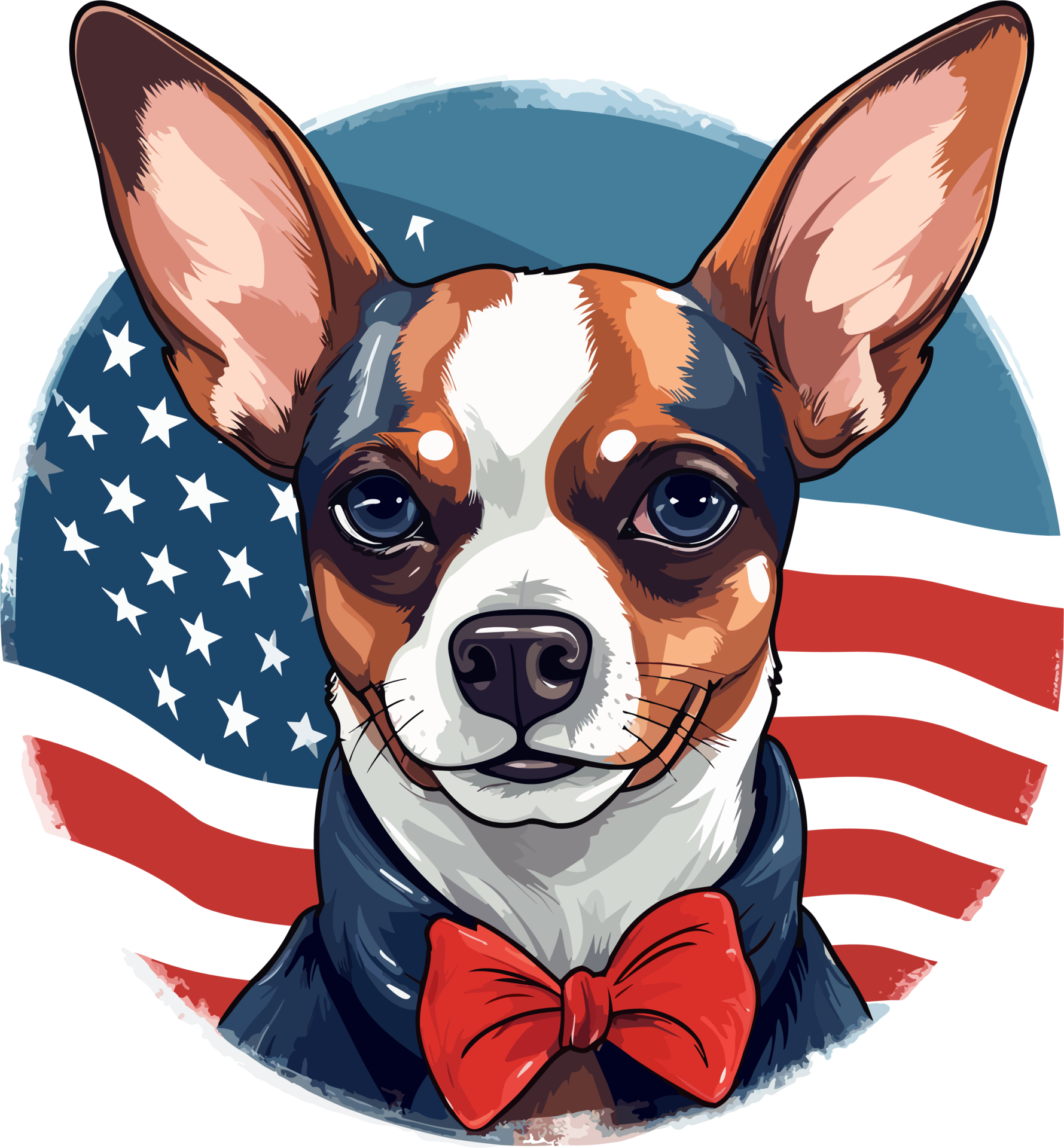 Happy dog behind is the American Flag , Tshirt design, 26418226 PNG