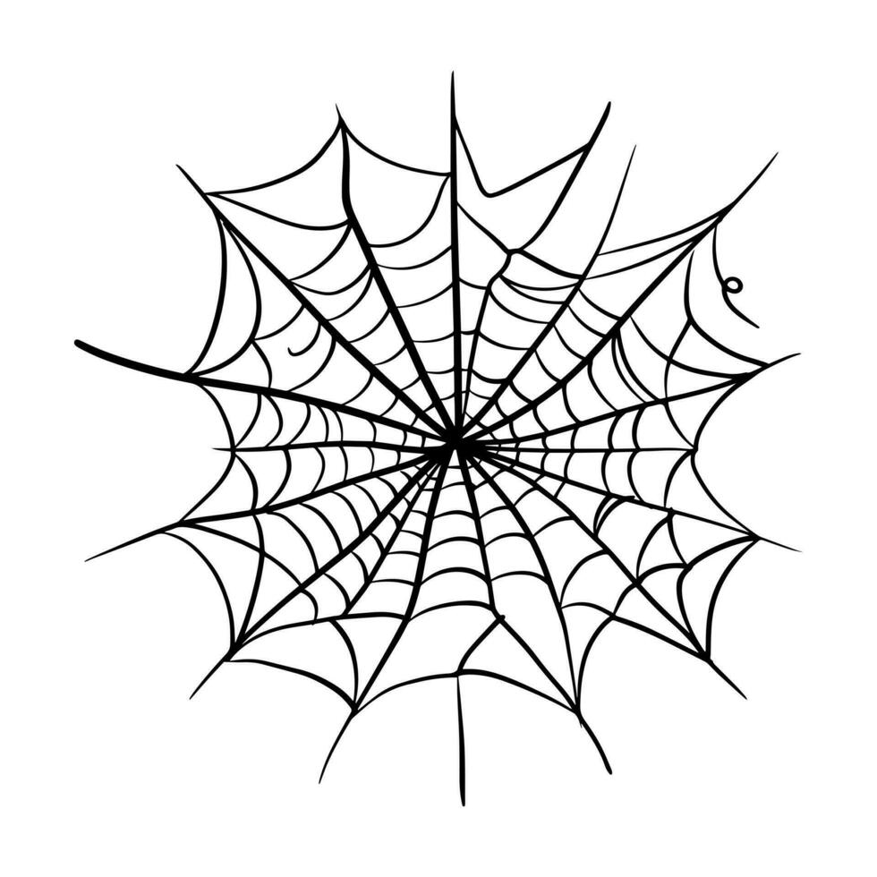 garabato de icono de vector de telaraña de telaraña.