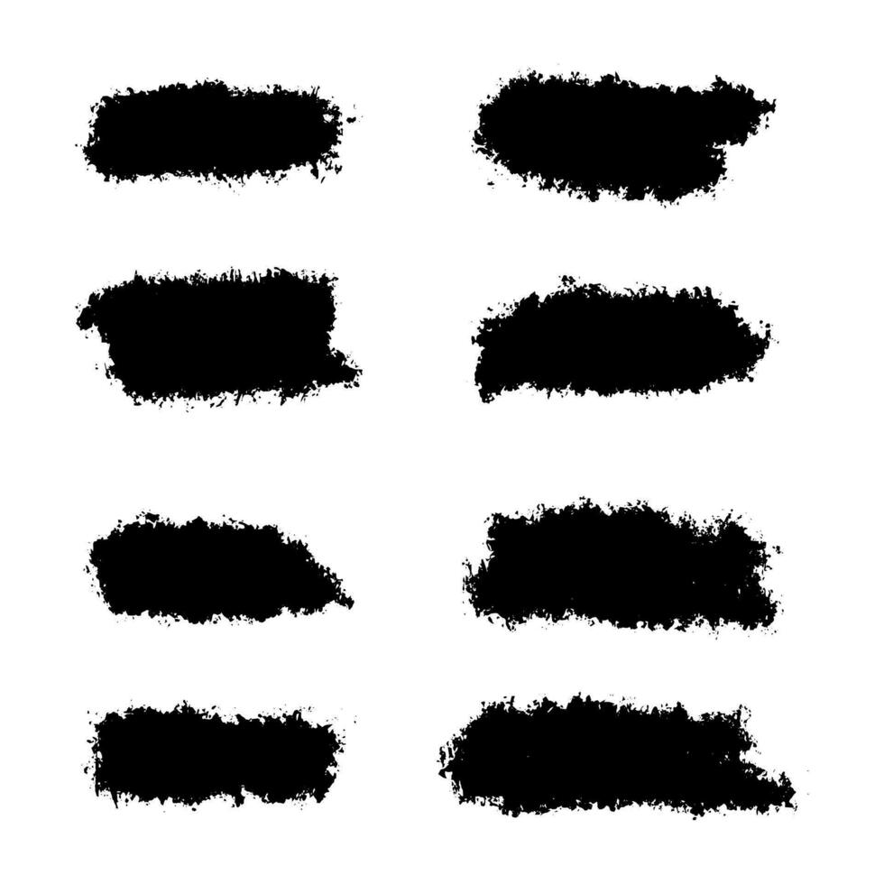 Black Distress Brushes. Grunge Texture. Splash Banner. vector illustration.