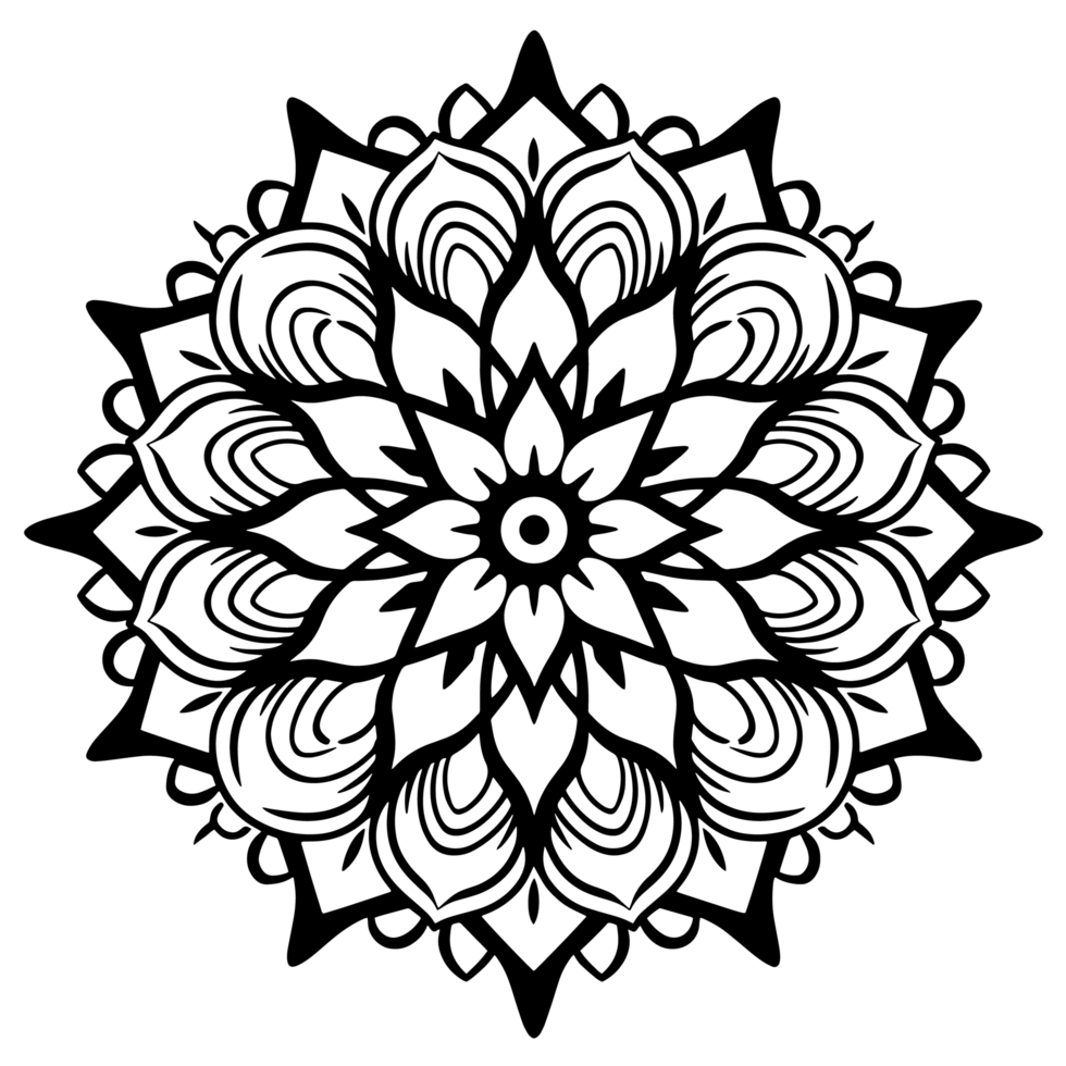 Vector mandala design, illustration mandala, coloring pages vector, Laser Cut Files, Generative Ai png