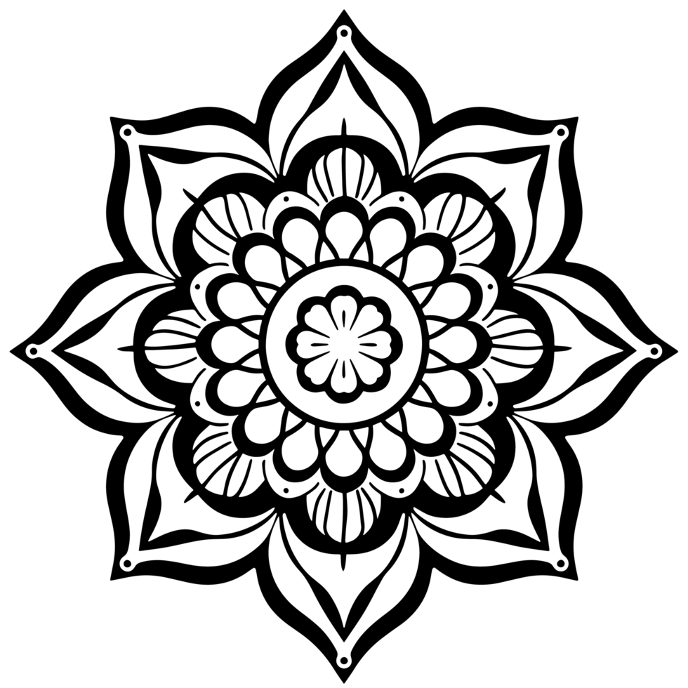 Vector mandala design, illustration mandala, coloring pages vector, Laser Cut Files, Generative Ai png