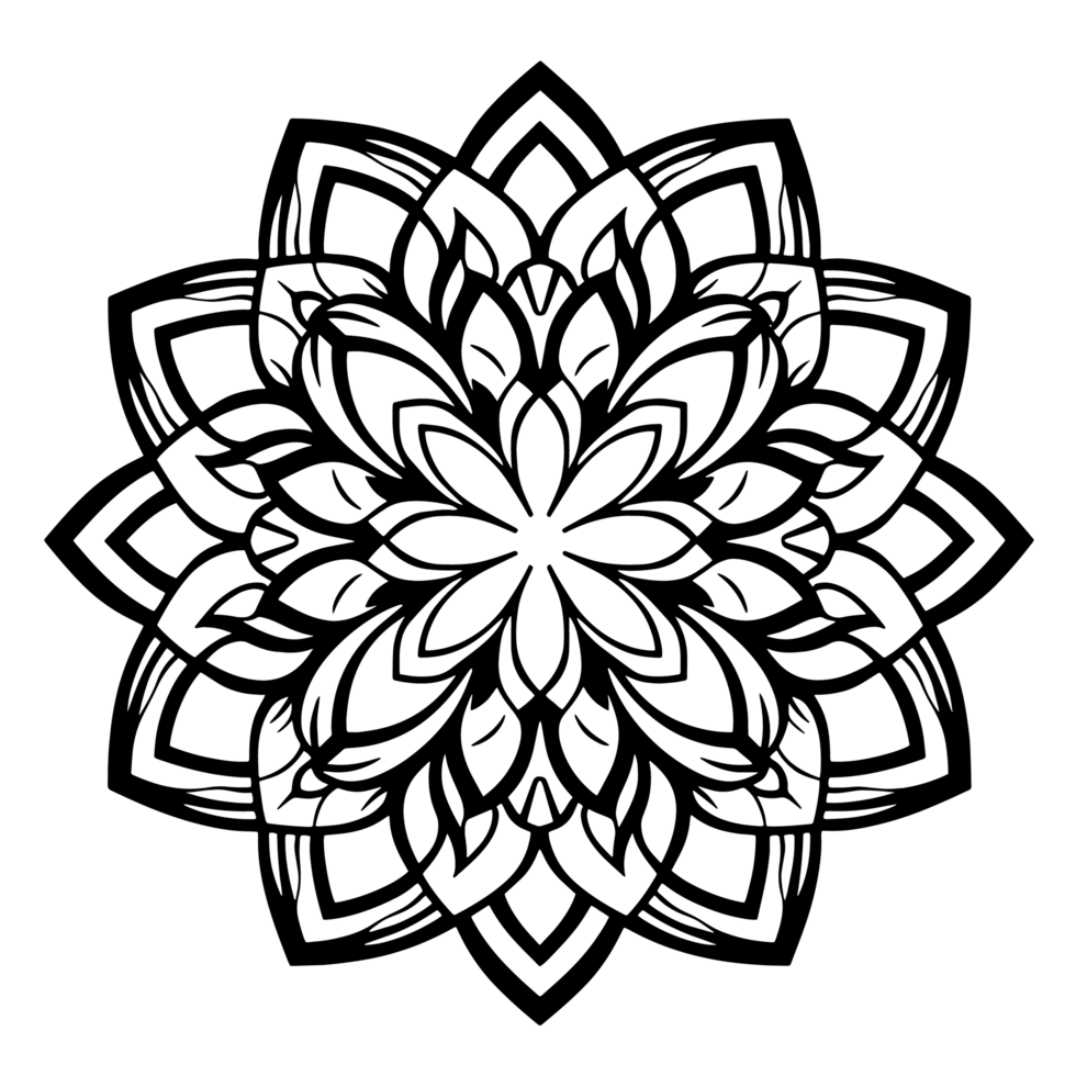 Vector mandala design, illustration mandala, coloring pages vector, Laser Cut Files, Generative Ai png