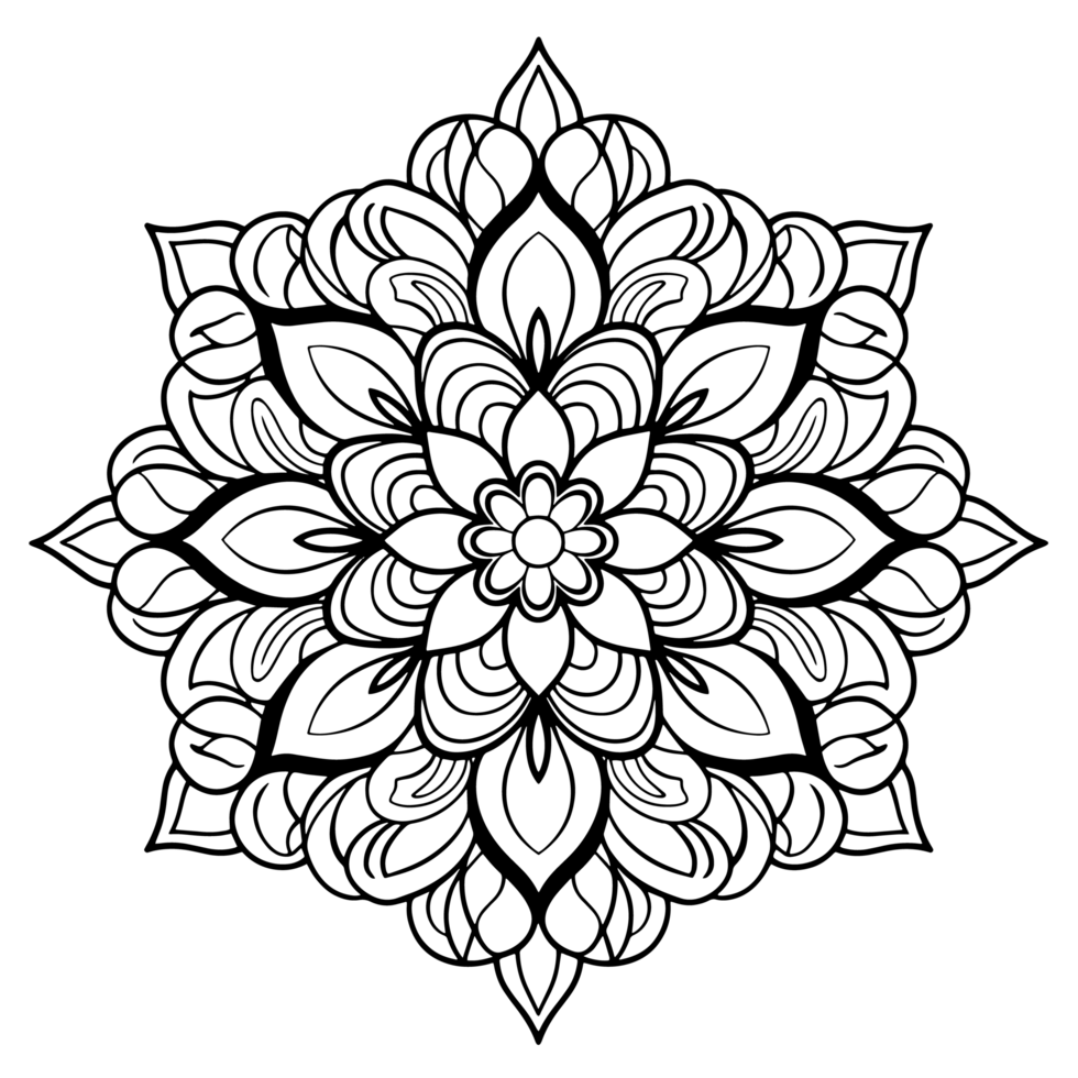 Vector mandala design, illustration mandala, coloring pages vector, Laser Cut Files, Generative Ai png