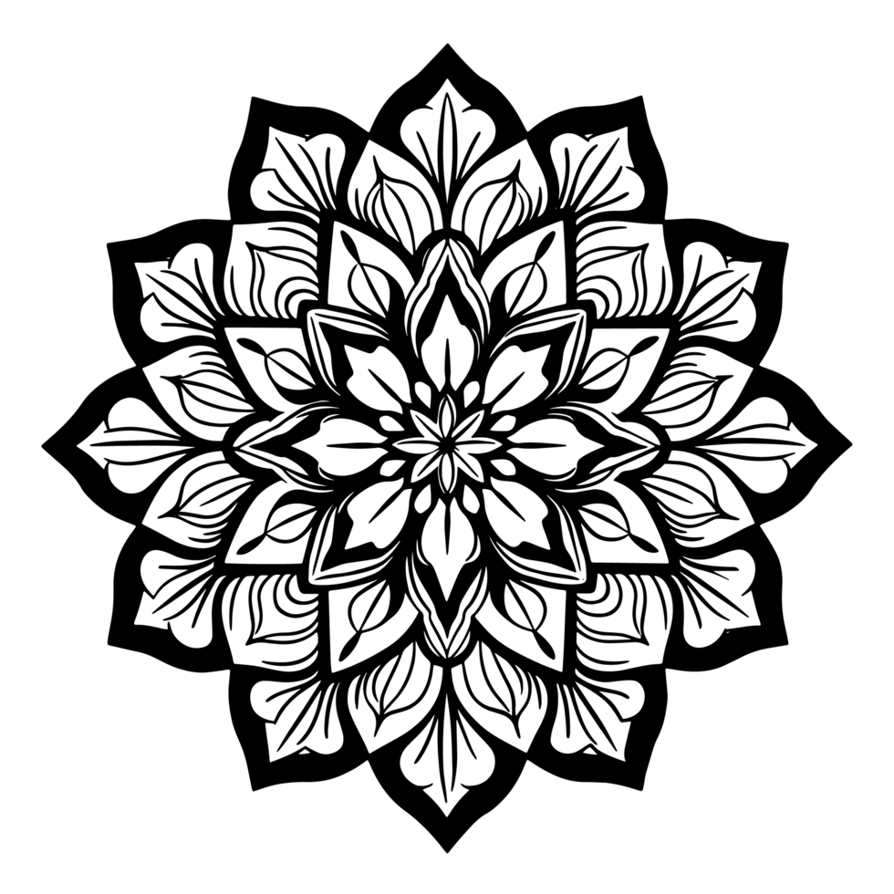 Vector mandala design, illustration mandala, coloring pages vector, Laser Cut Files, Generative Ai png