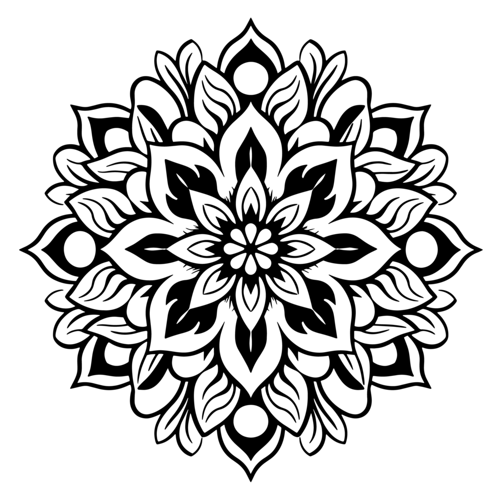 Vector mandala design, illustration mandala, coloring pages vector, Laser Cut Files, Generative Ai png