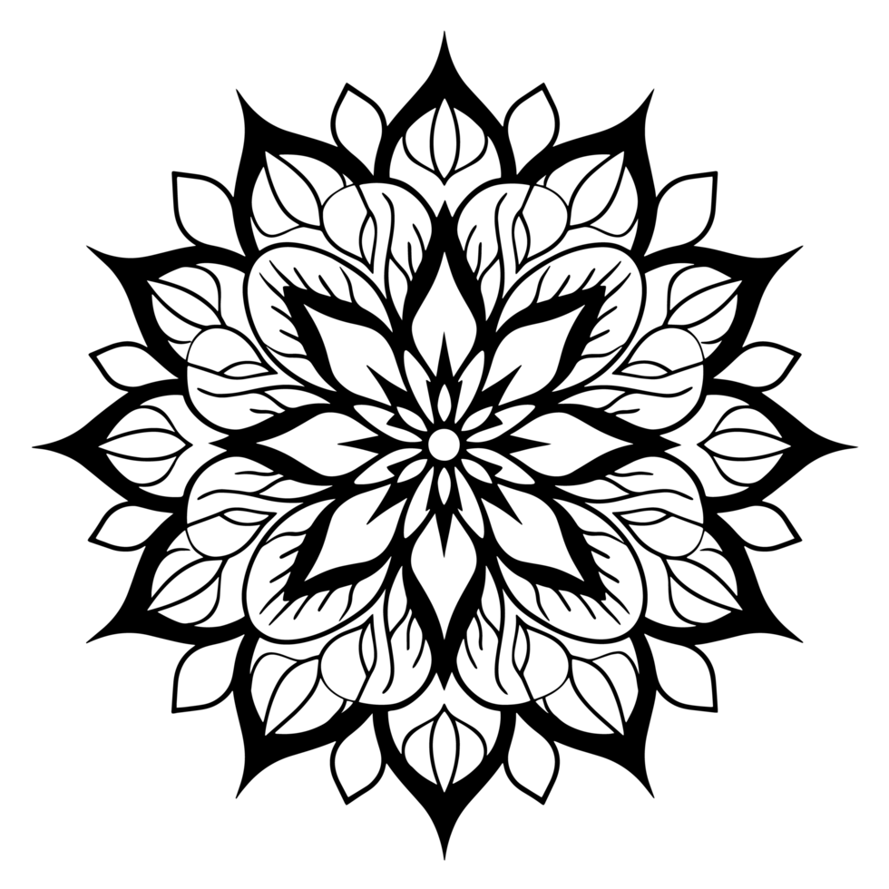 Vector mandala design, illustration mandala, coloring pages vector, Laser Cut Files, Generative Ai png