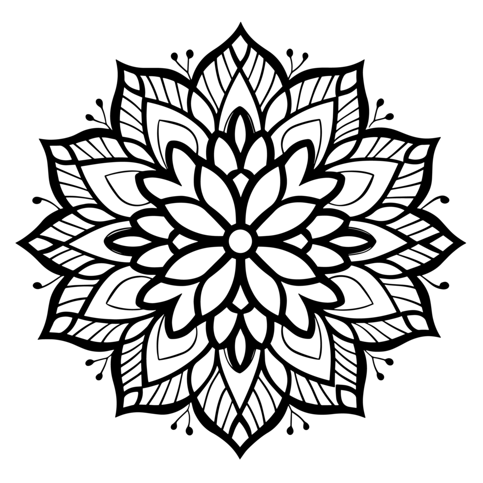 Vector mandala design, illustration mandala, coloring pages vector, Laser Cut Files, Generative Ai png