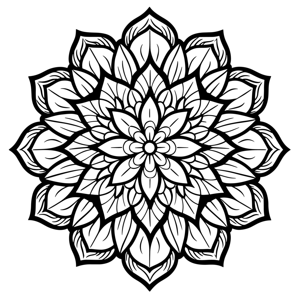 Vector mandala design, illustration mandala, coloring pages vector, Laser Cut Files, Generative Ai png