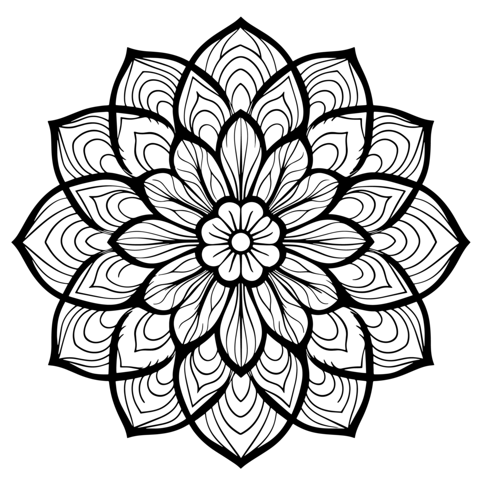 Vector mandala design, illustration mandala, coloring pages vector, Laser Cut Files, Generative Ai png