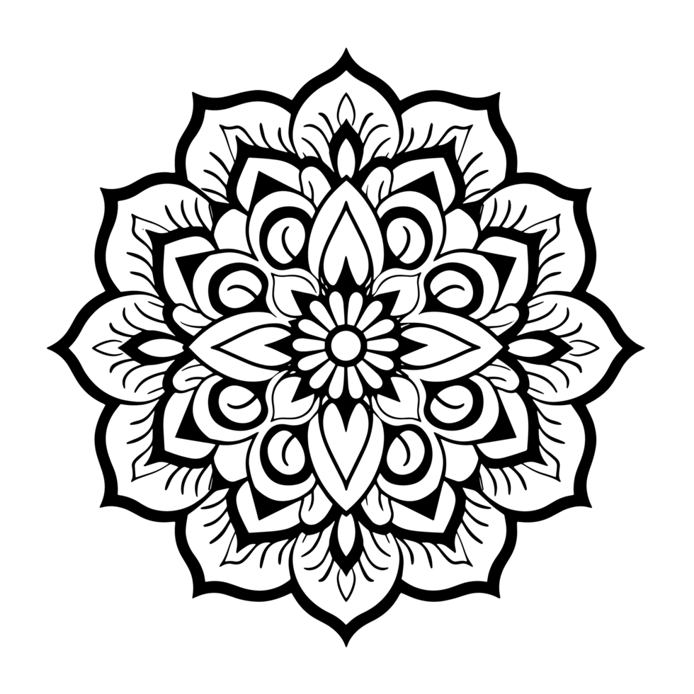 Vector mandala design, illustration mandala, coloring pages vector, Laser Cut Files, Generative Ai png