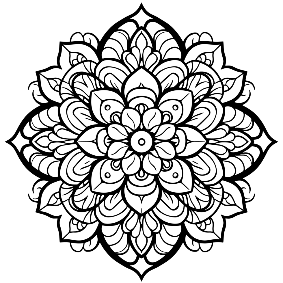 Vector mandala design, illustration mandala, coloring pages vector, Laser Cut Files, Generative Ai png