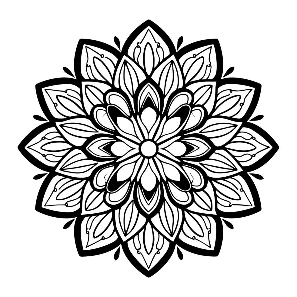 Vector mandala design, illustration mandala, coloring pages vector, Laser Cut Files, Generative Ai png