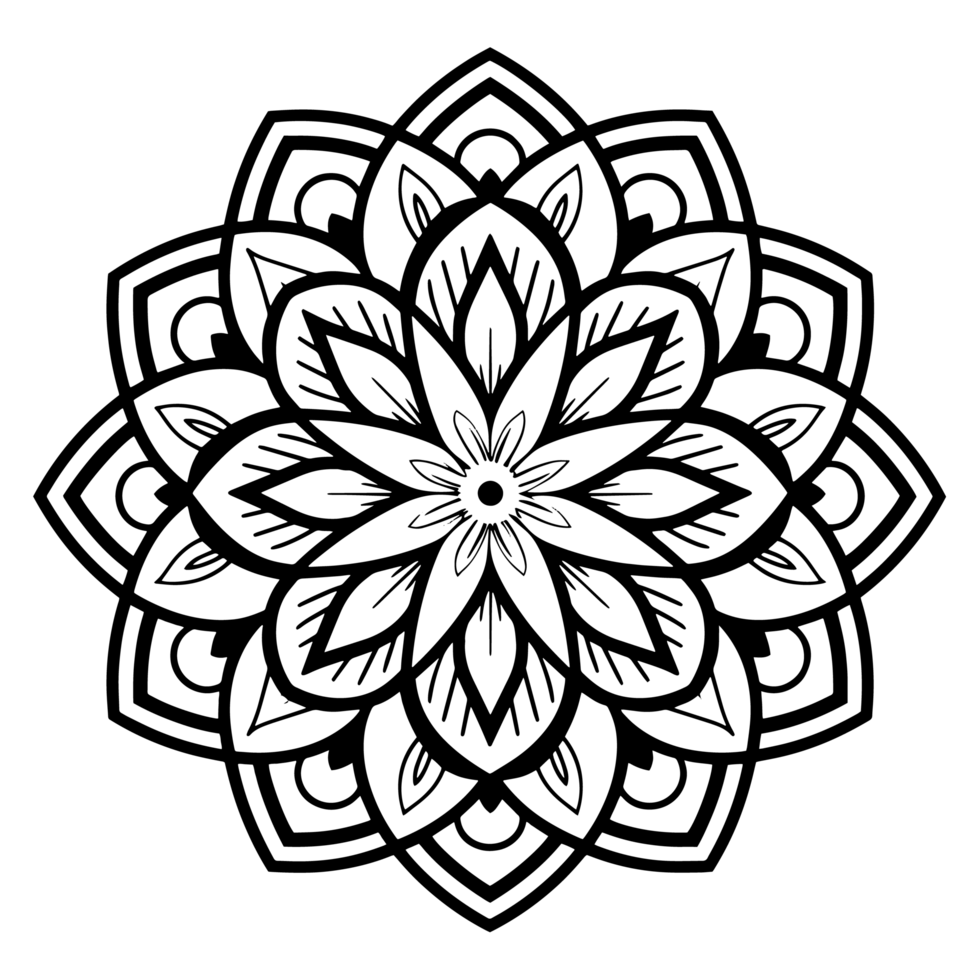 Vector mandala design, illustration mandala, coloring pages vector, Laser Cut Files, Generative Ai png