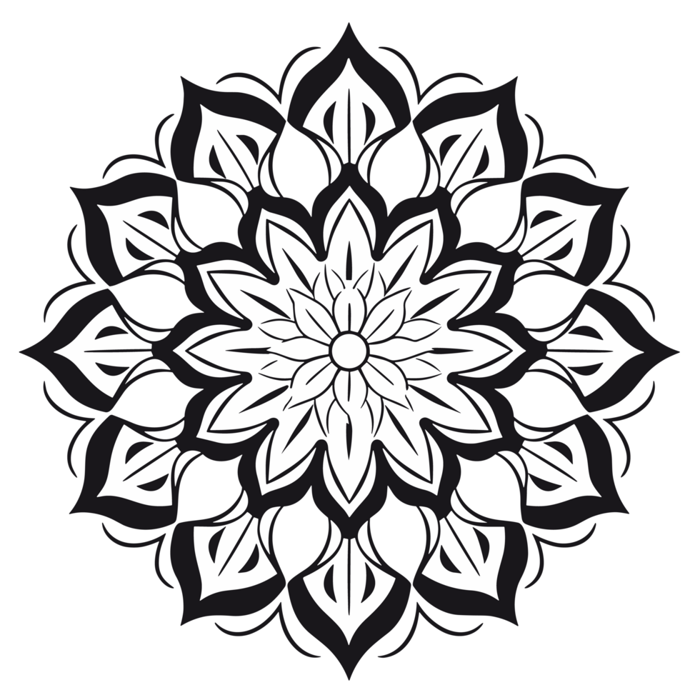 Simple coloring book image of Mandala , png