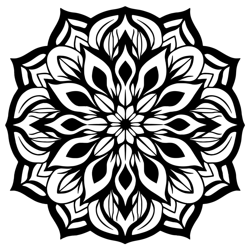 Vector mandala design, illustration mandala, coloring pages vector, Laser Cut Files, Generative Ai png