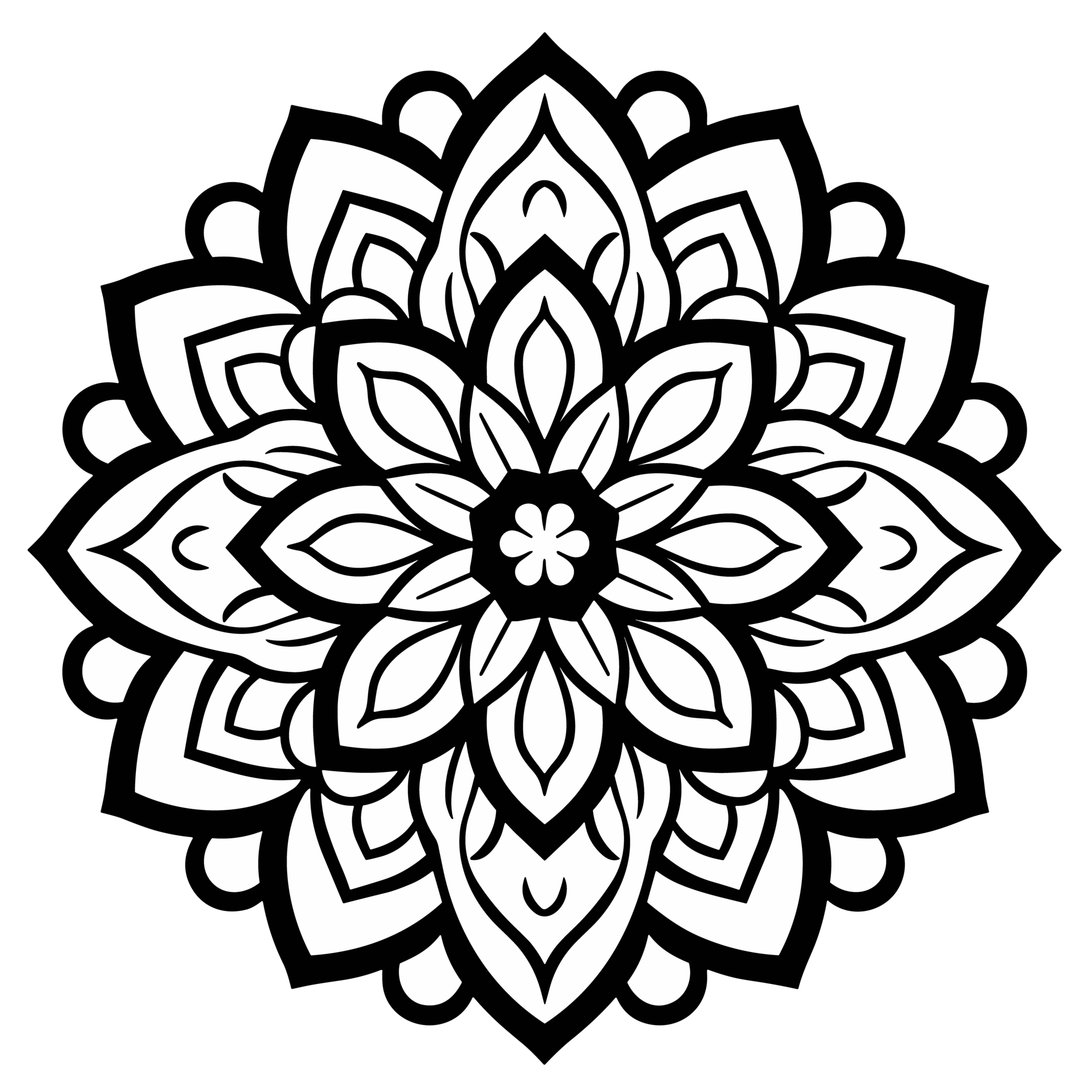 Simple coloring book image of Mandala , 26418358 PNG