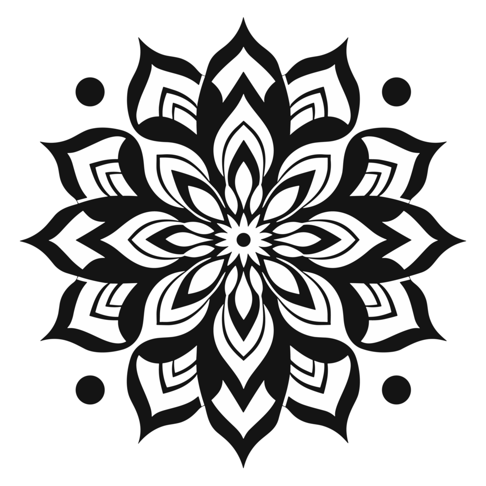 Simple coloring book image of Mandala , png
