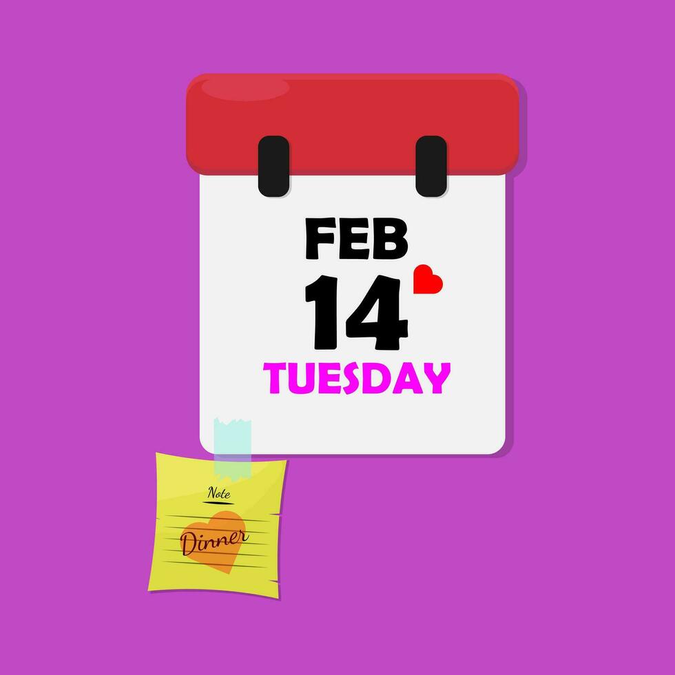 valentine's day tuesday 14 february 2018 vector