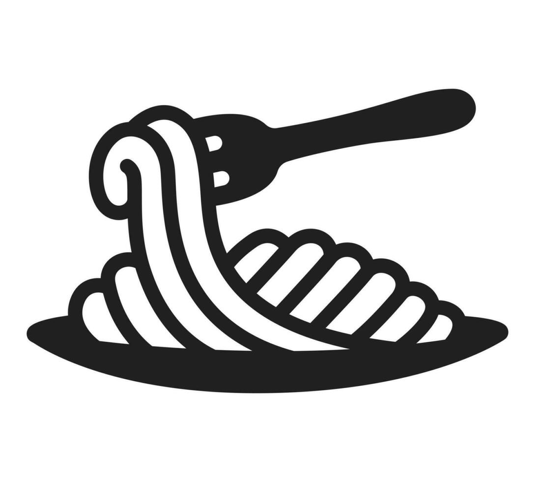 spaghetti on plate symbol vector