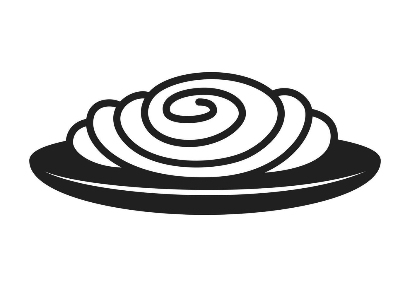spaghetti icon on plate vector