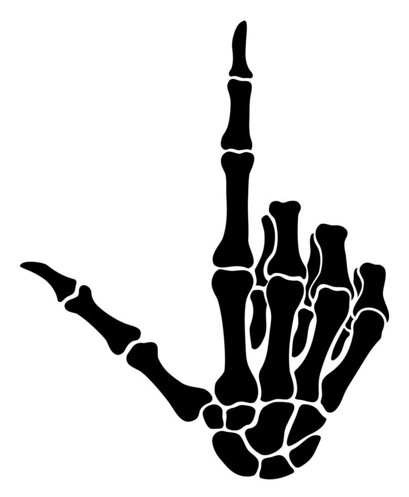 Skeleton bone pointing the index finger hand sign vector