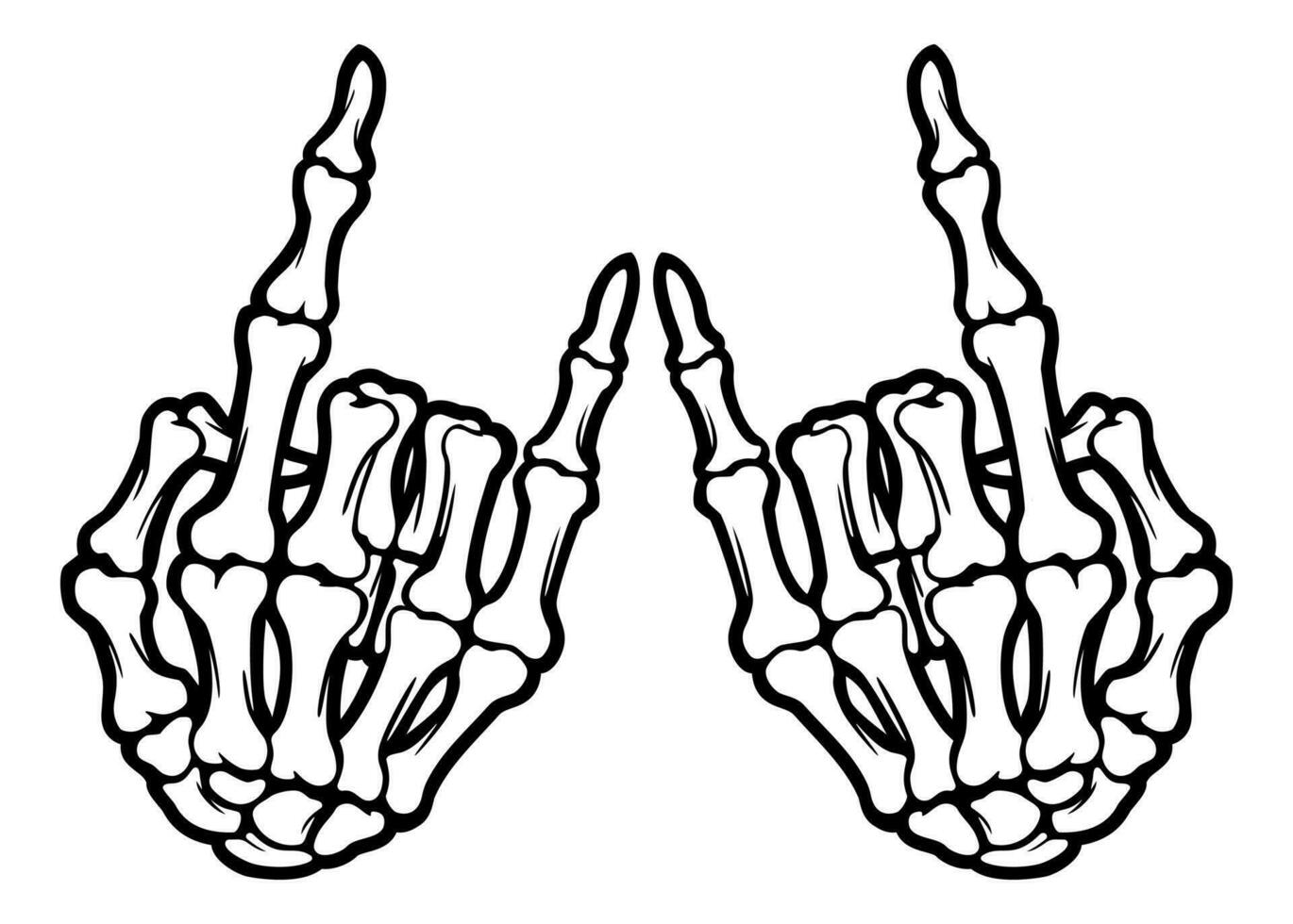 Skeleton bone rock on hand sign illustrations vector