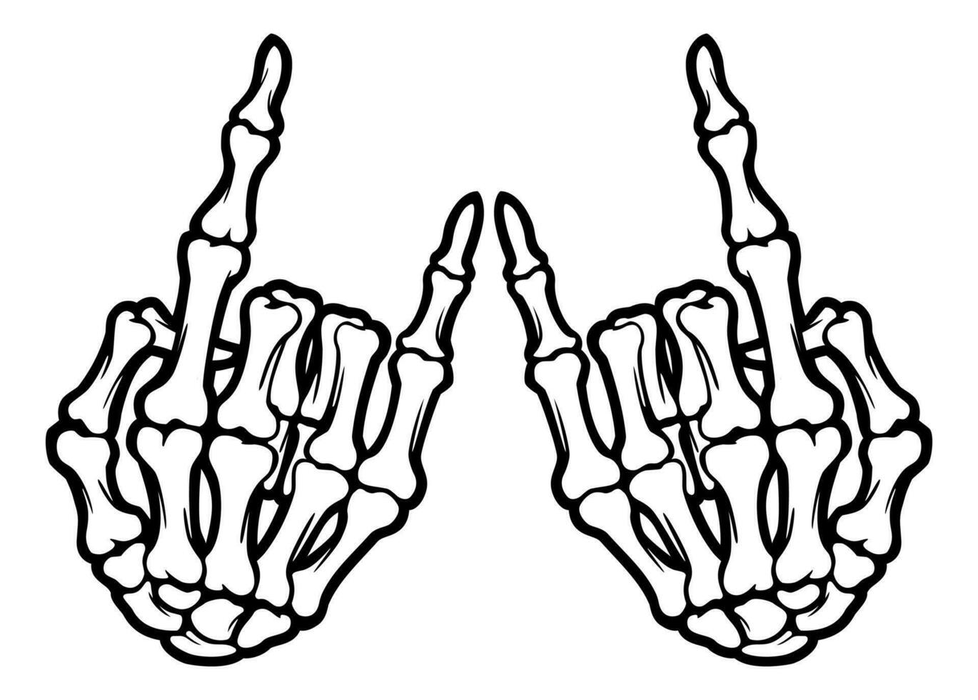 Skeleton bone rock on hand sign illustrations vector