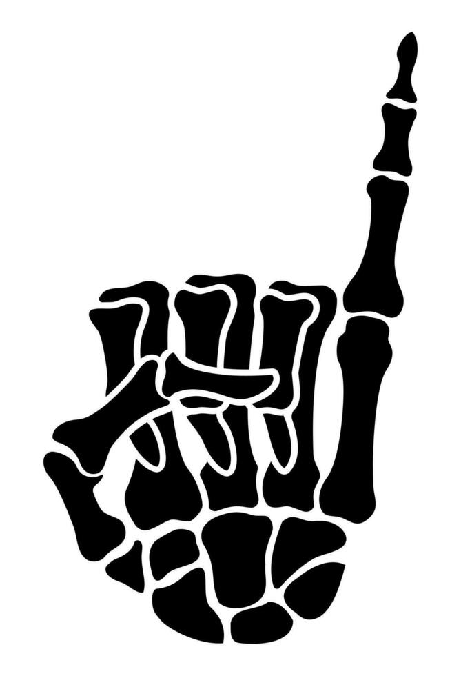 Skeleton bone hand thumbs up little finger sign vector