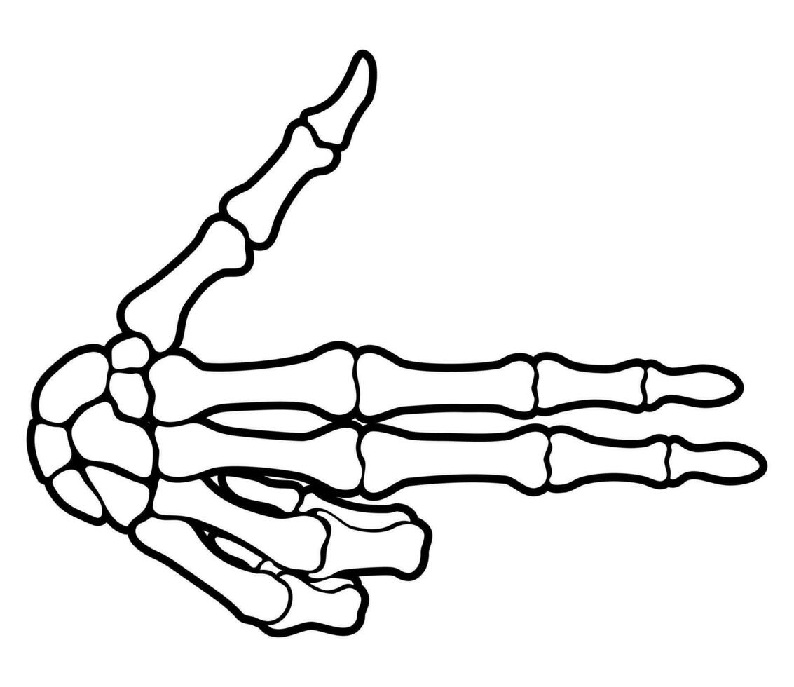 Skeleton bone hand gun sign illustrations vector