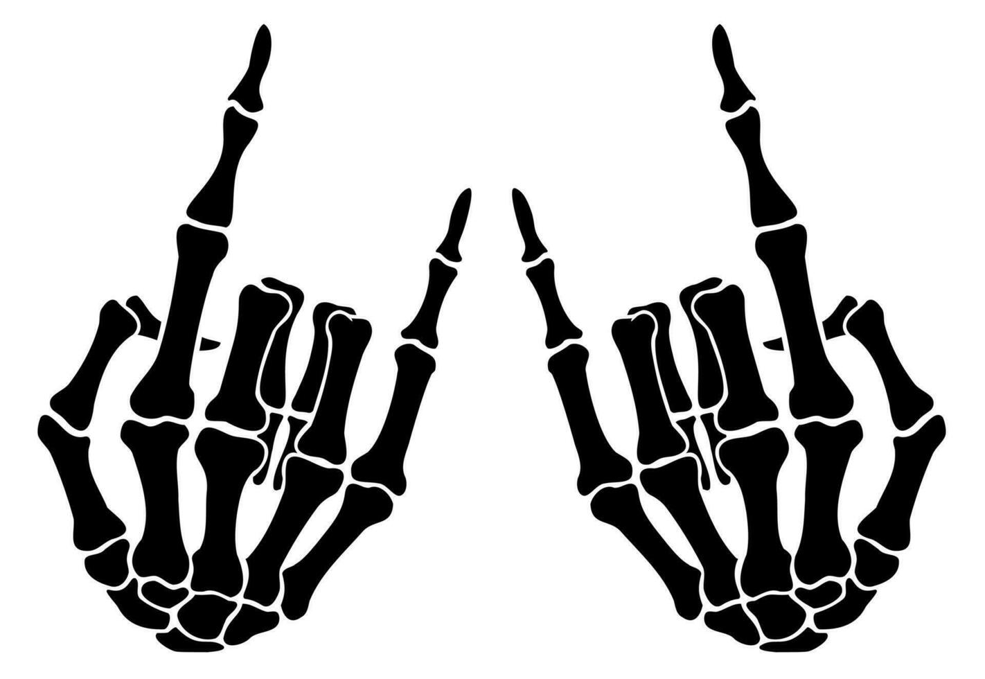 Skeleton bone rock on hand sign illustrations vector