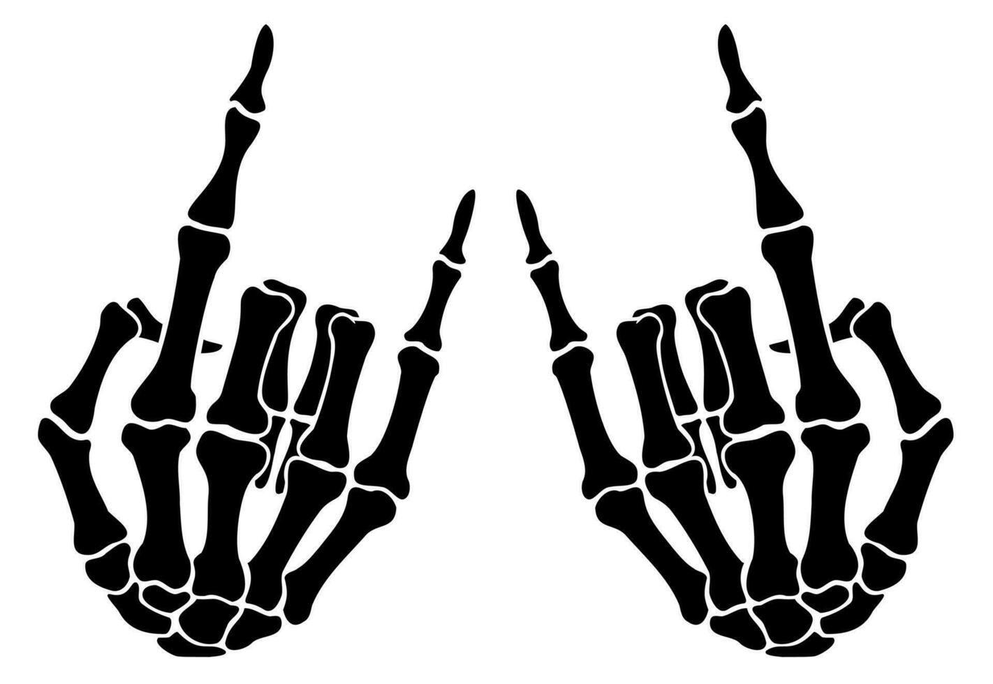 Skeleton bone rock on hand sign illustrations vector