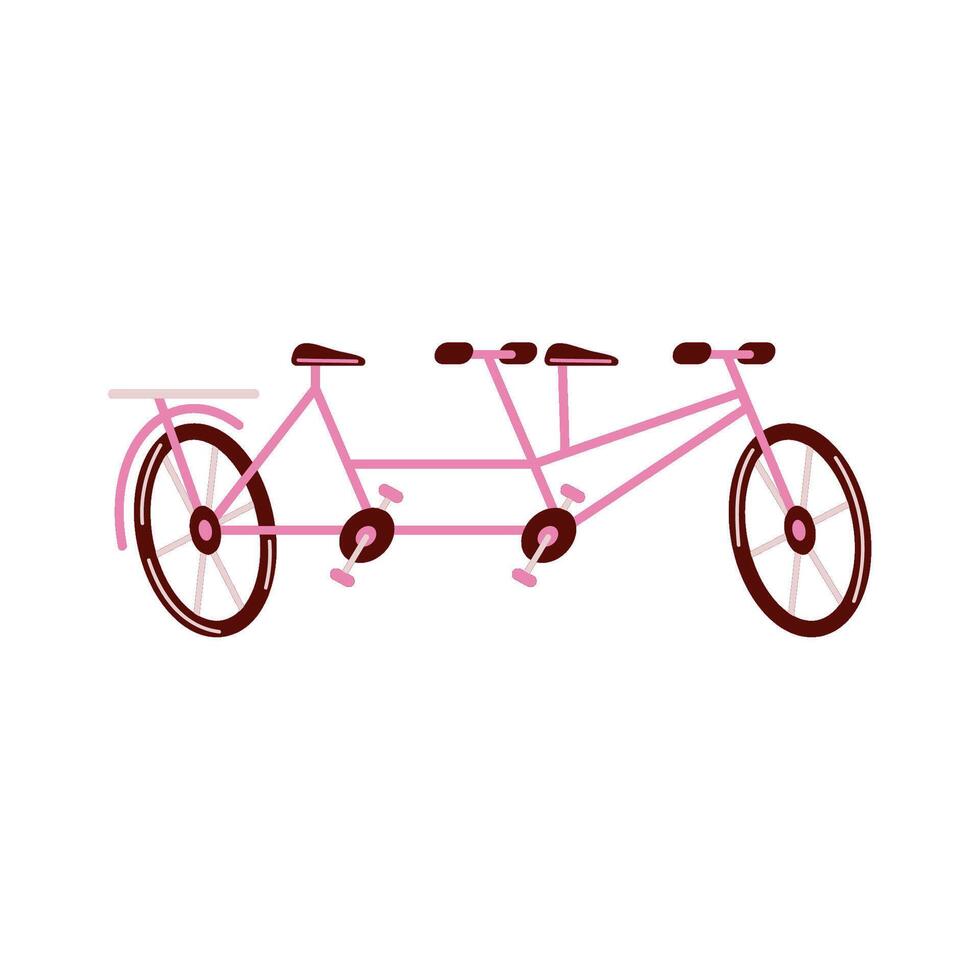 tándem bicicleta deporte vehículo icono vector